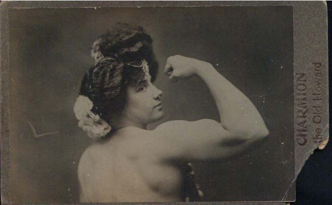 Charmion, female
              bodybuilder in late 1800s